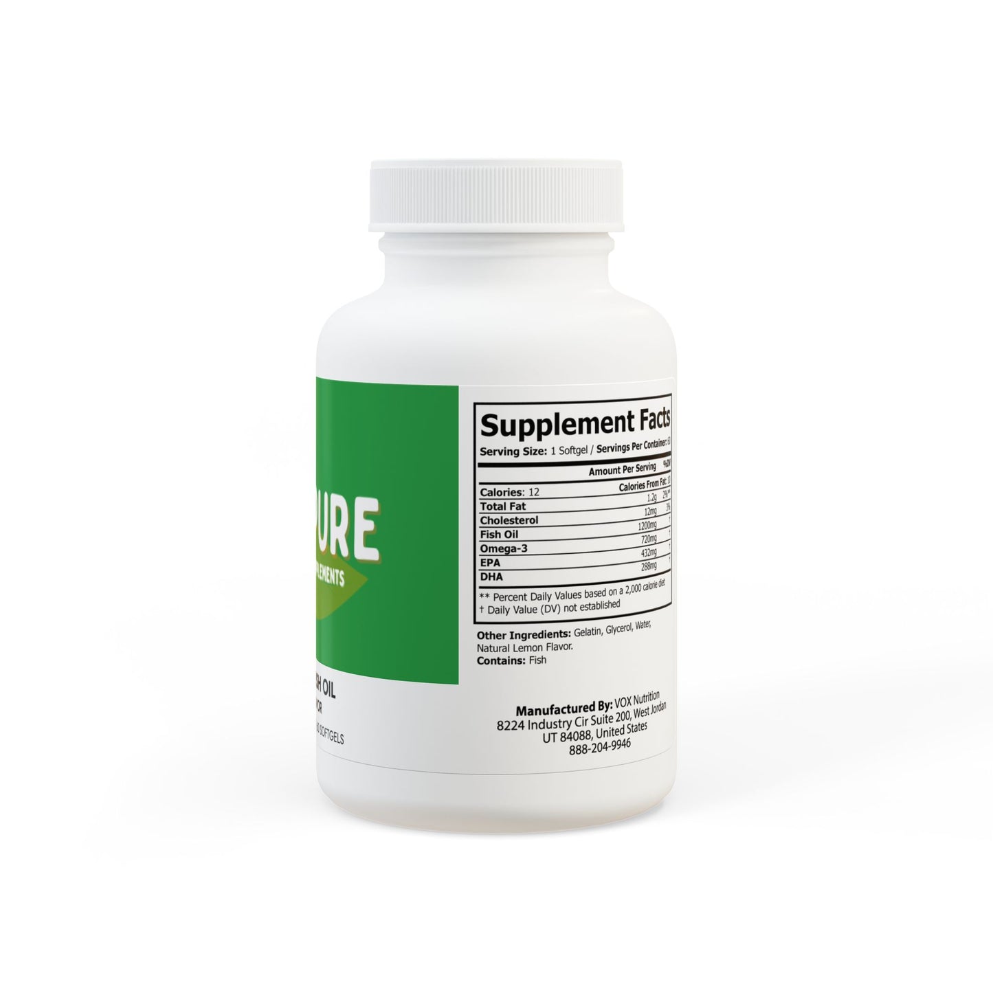 Omega 3 Fish Oil Supplement (60 Softgels)